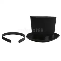 Мини Top Hat ободок-Вуалетка с черной полосой-черный