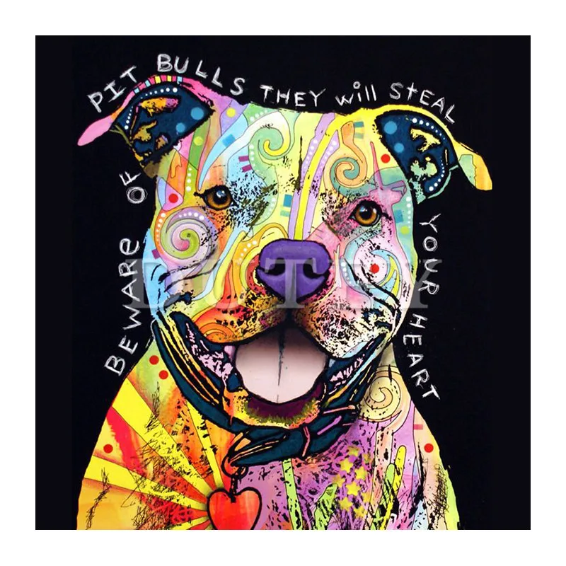 Diamond Embroidery Beware Of Pit Bull Diy Diamond Painting Full Square Diamond Mosaic Embroidery Home Decoration Painting _