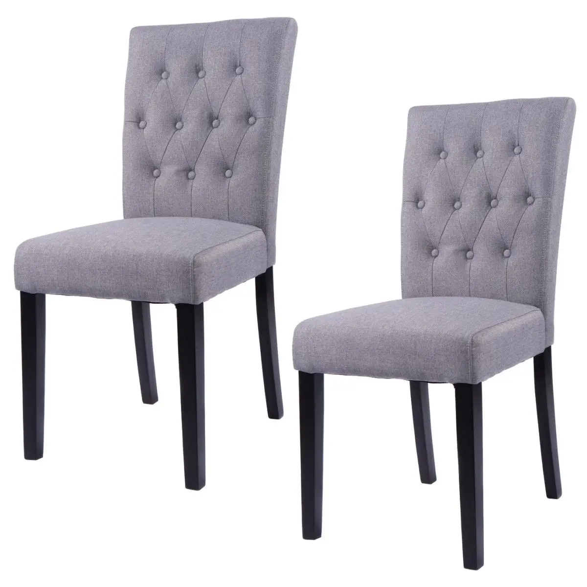 

Giantex Set of 2 Fabric Dining Chair Modern Armless Sponge Chair Home Kitchen Living Room Furniture HW52778GR