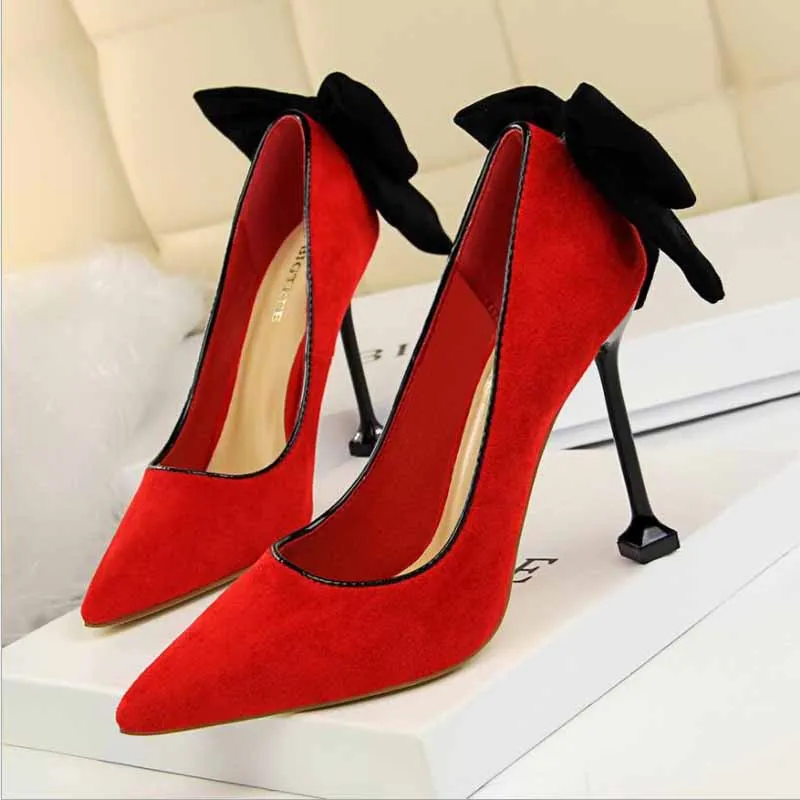

Big Size 34-45 New Fashion high heels women pumps thin heel classic white red nede beige sexy prom wedding shoes