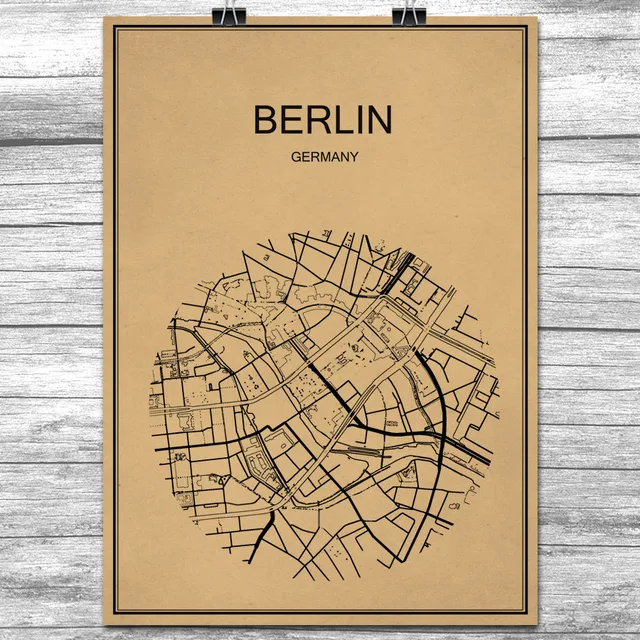 Klassische Berlin Runde World City Karte Vintage Retro Poster Krafts ... Klassische Berlin Runde World City Karte Vintage Retro Poster Krafts ...
