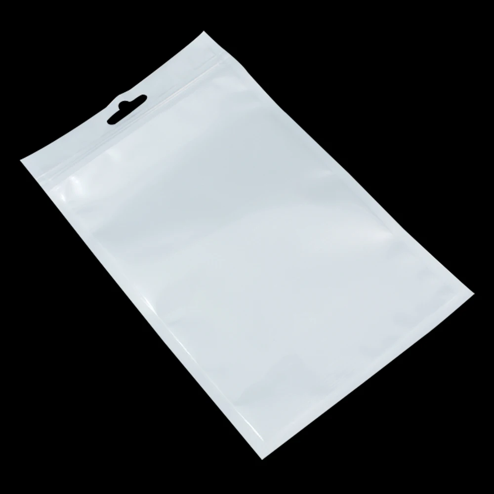 Оптовая продажа; 12 см * 20 см прозрачный/белый молния Ziplock Пластик упаковки bag само уплотнение почтовый замок хранения Чехлы полиэтиленовый