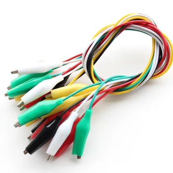 

Free shipping 1 set 10 pcs New Arrival 50cm Double-ended Alligator Crocodile Clip Cable Test Jumper Wire Cable
