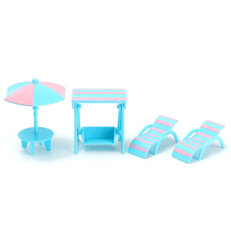 جميل 4 قطعة/المجموعة دمى منزل الأثاث البلاستيك الشاطئ المشهد مجموعة مصغرة DIY اكسسوارات للأطفال الطفل الأثاث لعبة