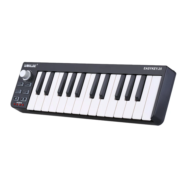 Worlde Midi Keyboard Easykey.25 Portable Mini 25-key Usb Midi Controller  Синтезатор Piano Keyboards Electronic Organ - Piano - AliExpress