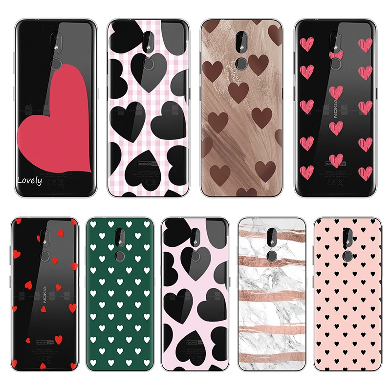 

Fashion Love Heart Marble TPU Phone Case For Nokia 3.2 TPU Fundas For nokia 3.2 Silicone Soft Cover 5.71'' inch Back Cover Coque