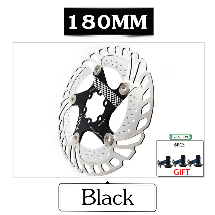 180mm Black VXM Велосипедный тормозной охлаждающий диск плавающий ледяной ротор для MTB шоссейного велосипеда 203 мм 180 мм 160 мм 140 мм охлаждающие тормозные роторы детали велосипеда - Цвет: 180mm Black