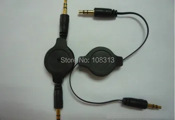

1000pcs/lot 3.5 mm male to male adapte Retractable Audio Aux Cable