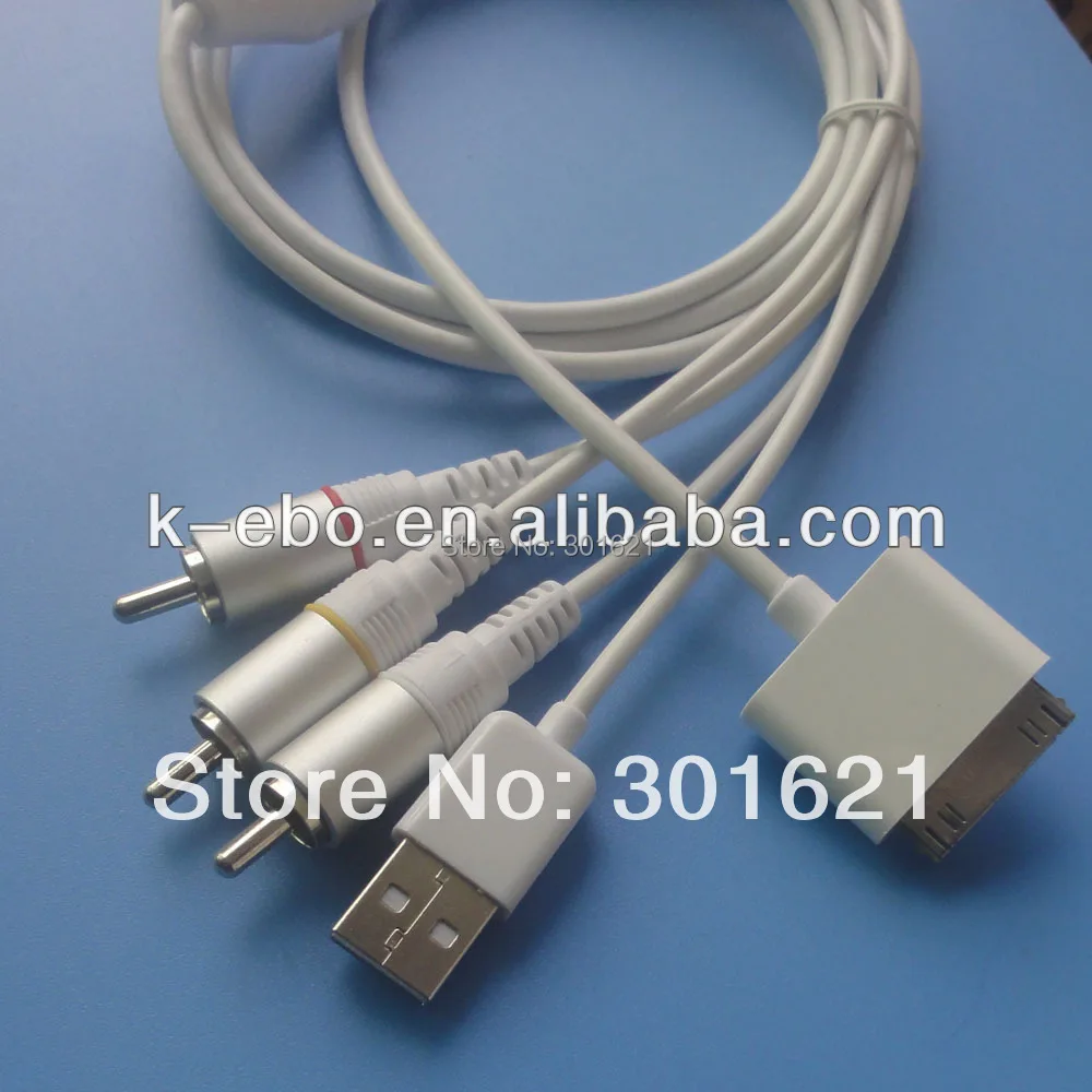 

1.5meter COMPOSITE AV Video Cable for IPAD IPHONE 4 support ios 9 good oem factory