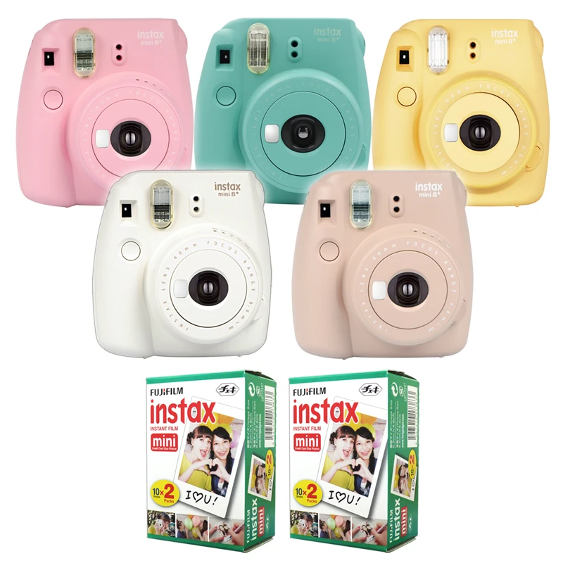 

Fujifilm Instax Mini 8 Plus Camera 5 Color + Fuji Instant 40 Film White Edge Photo Plain Picture
