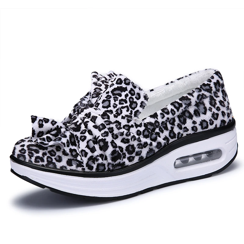 

Fashion Women Flat Platform Shoes Round Toe Casual Sweet Leopard Women Winter Shoes Mujer Sapato Feminino Size 35-41
