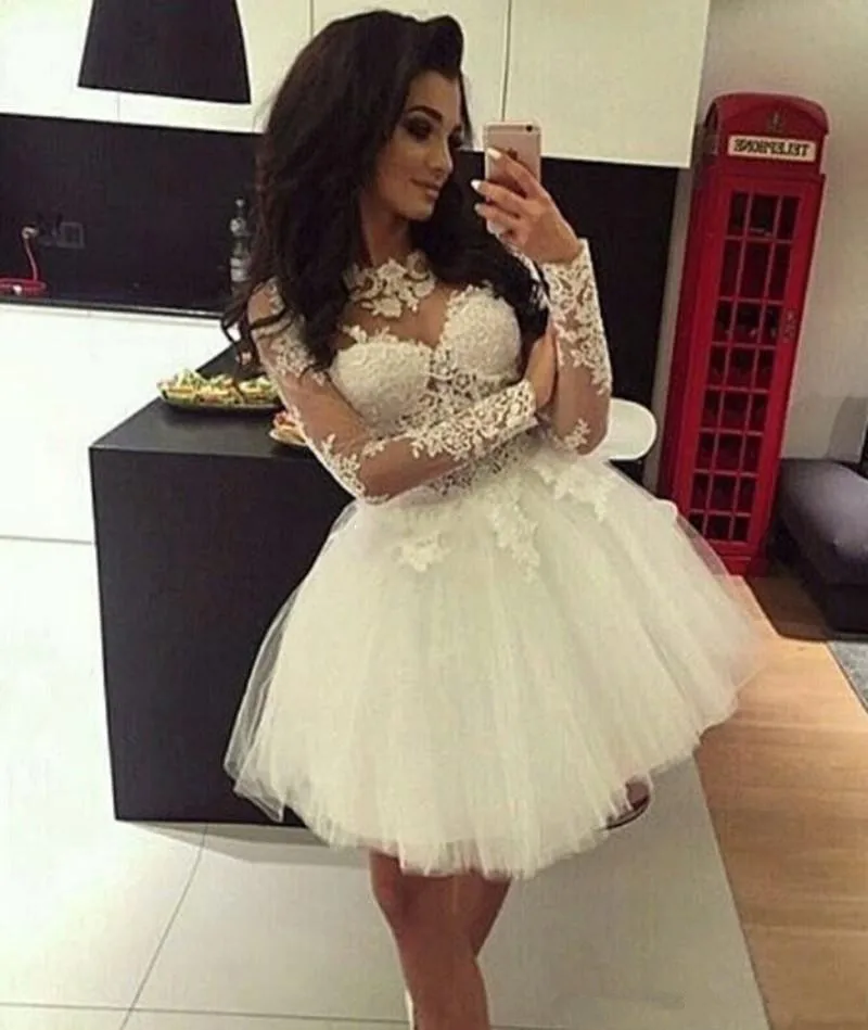 white-ball-gown-homecoming-dresses-long-sleeve