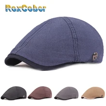 RoxCober хлопковые винтажные береты шапки для новорожденных мальчиков головные уборы плюща Гольф вождения плоская кепка для мужчин женщин peaky blinder boina masculina