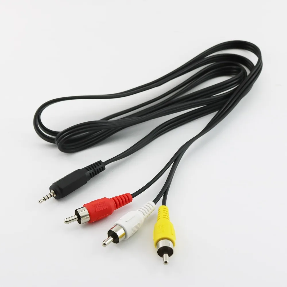 

1x 2.5mm Mini Stereo Aux Male to 3RCA Male Plug Connector Adapter Audio AV Video Cable Cord 1.5m/5ft