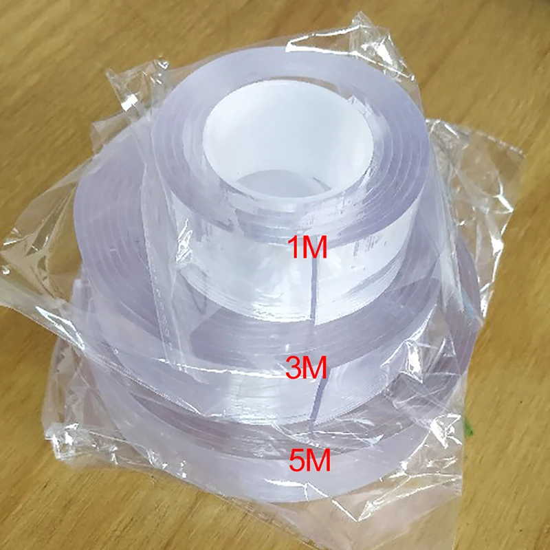 

Transparent Masking Tape Reusable Double-Sided Adhesive Clear Tape Freedom To Cut And Stick Good For Outdoors Home Car OfficeNew