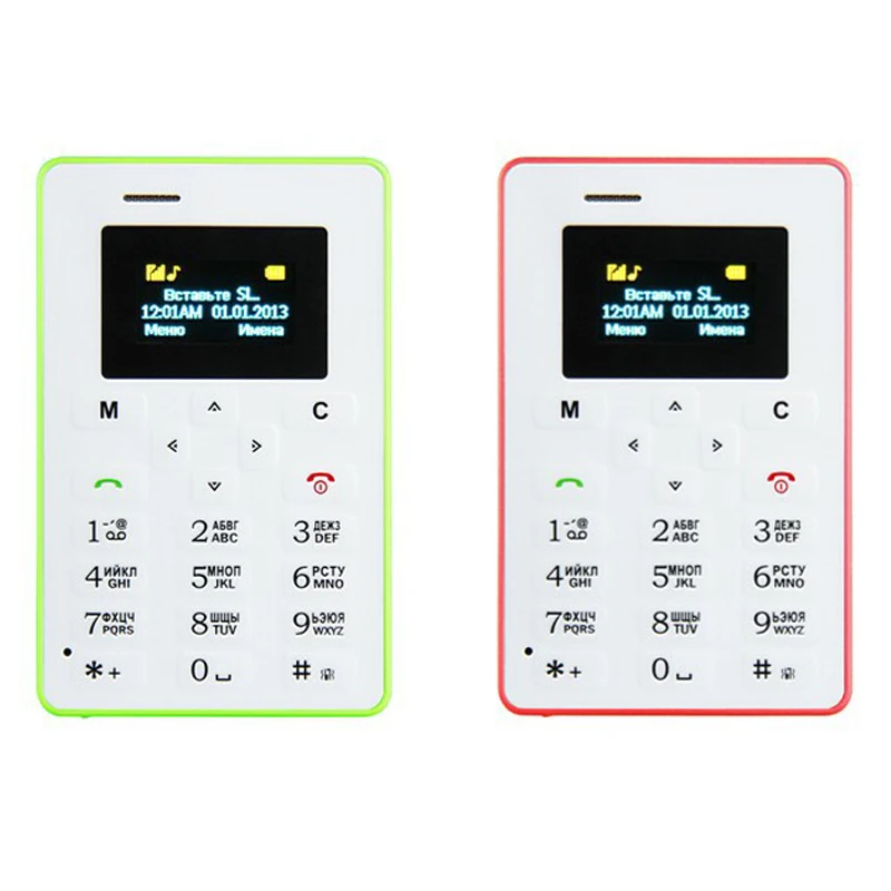 Russian Keyboard AIEK M5 Card Cell Phone 4 5mm Ultra Thin Pocket Mini Phone Quad Band
