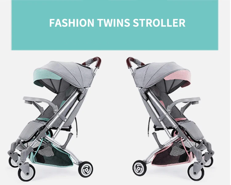 Детская коляска для близнецов отправка двух автокресел для новорожденных двойная коляска для путешествий отправка Автокресла и бесплатный светильник в Подарок детская коляска