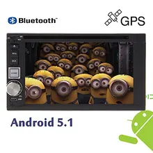Android5.1 Jefe Unidad de Radio En El Tablero de Navegación GPS Autoradio FM USB Estéreo Del Coche 2Din Coches Reproductor de DVD de Audio Bluetooth de Dirección rueda