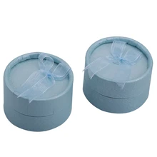 48 шт./лот круглые ювелирные изделия Подарочное кольцо коробка для демонстрации 55 мм синяя Мода