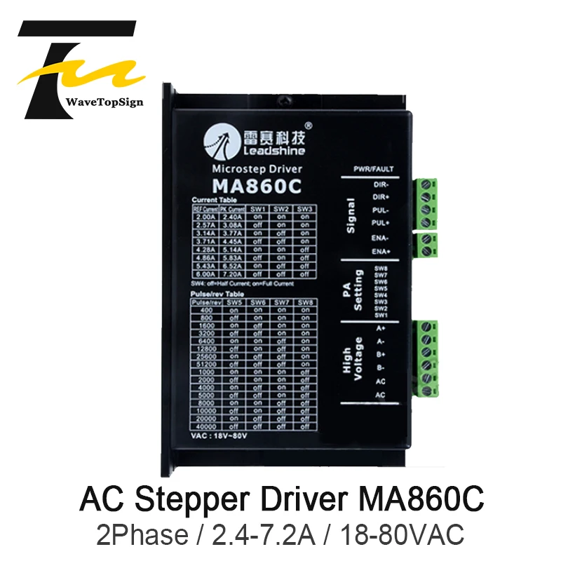 

Leadshine Stepper Motor Driver MA860C 2Phase Voltage 18-80VAC Current 2.4-7.2A Cnc Laser Engraving Machine
