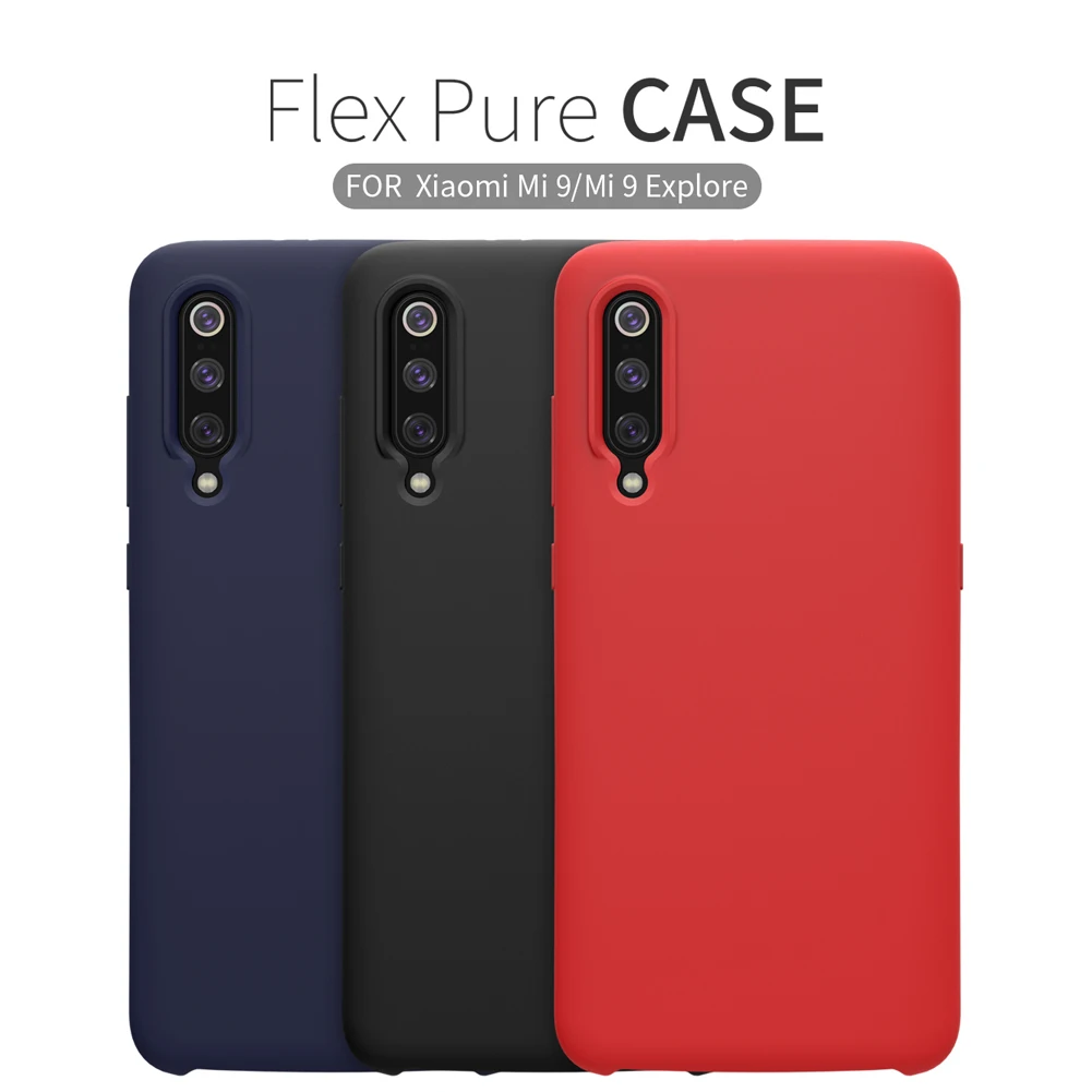 

For Xiaomi Mi 9/Mi 9 Explorer Soft Liquid Silicone Rubber Back Cover NILLKIN Anti-fingerprint Case Support Wireless Charging