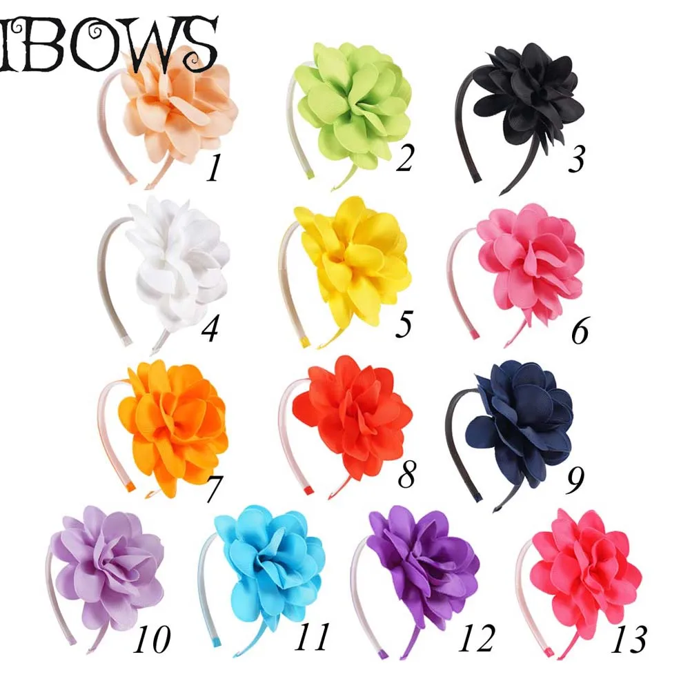 Ободок для волос ручной работы с большими цветами девочек|bow headband|grosgrain bowheadbands with