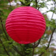 10 шт./лот) 14 ''(35 см) Круглый Красный Китайский бумажный фонарь для вечерние украшения Свадебные украшения-фонари