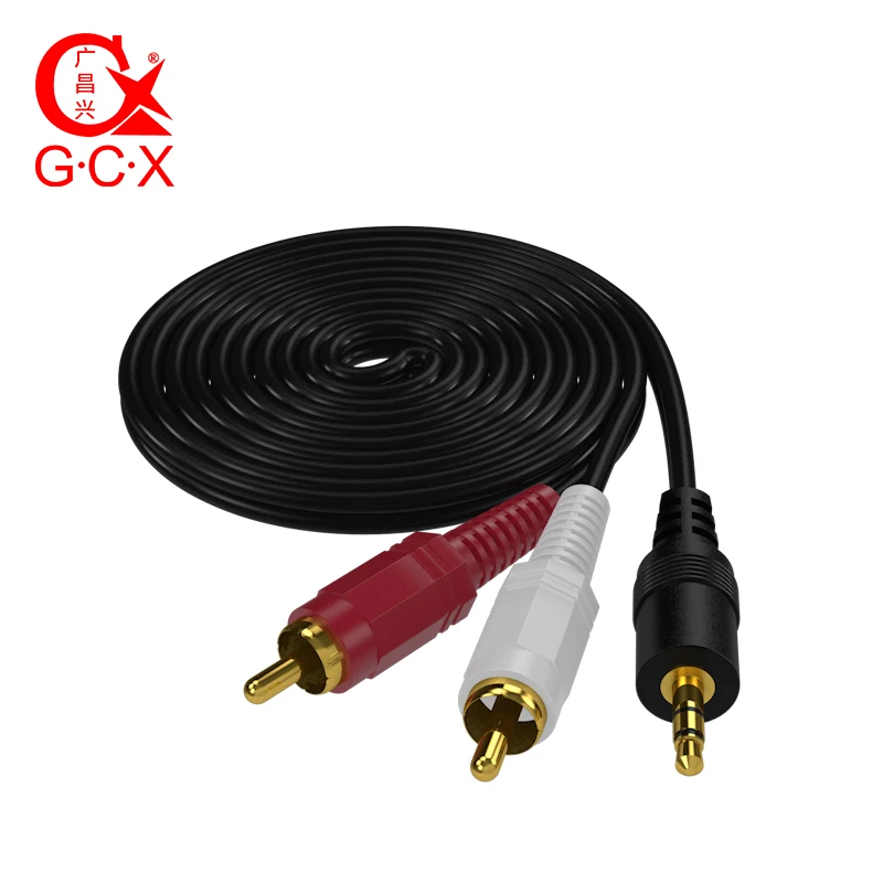 

G.C.X RCA Cable 3.5mm to 2RCA Auxiliary Stereo Audio Y Splitter Cord Gold Plated 3.5 Male Jack Double RCA Cable