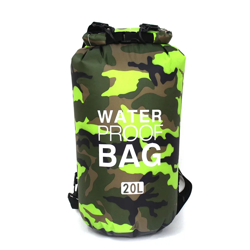 5/10/20/30L открытый Водонепроницаемый ПВХ подводное плавание рафтинг водонепроницаемая сумка складной для хранения сумка рюкзак для кемпинга речной поход - Цвет: 20L Green