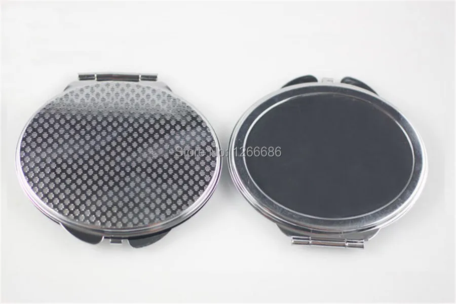 Lote em Branco Espelho de Metal Makeup Compact Espelho Portátil Dobrável 60 Pçs - 10 60 pçs lote Em Branco Makeup Compact