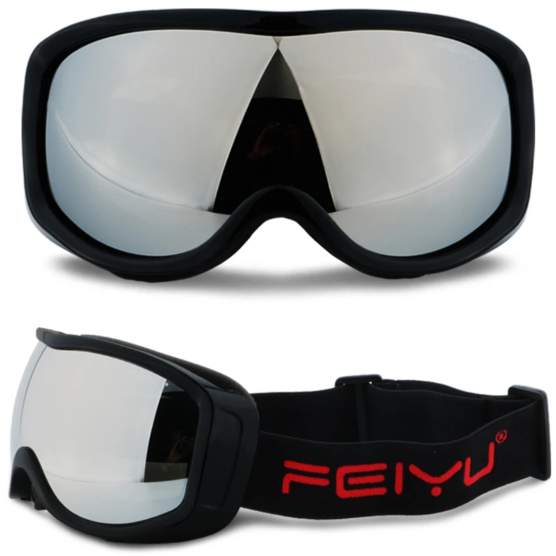 Зимние детские лыжные очки Gafas линзы UV400 Unti-fog сноуборд Sknow заявленные очки мотокросса Antiparras - Цвет: silver