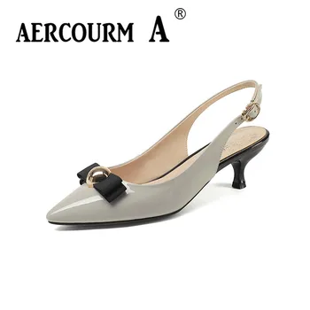 

Aercourm A Women Pointed Toe Sandals Girls Genuine Leather Sandals Lady Buckle Solid Summer Shoes 2018 Metal Button Sandals Z360