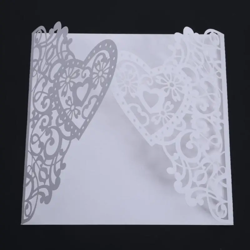  10Pcs Romantic Wedding Invitation Card Delicate Carved Small floral Pattern laser cut mr mrs weddin - 33045354554