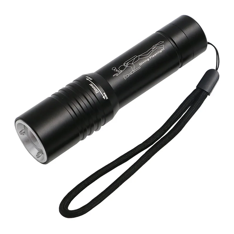 

LED Diving Flashlight Waterproof Battery Powered Torch Light for Camping Climbing Emergency JDH99