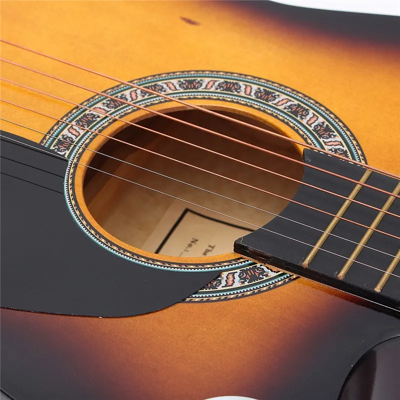 Cebra 6 colores 38 pulgadas madera Folk Guitarra acústica bajo Guitarra ukelele con funda bolsa para amante de instrumentos musicales Cebra 6 colores 38 pulgadas madera Folk Guitarra acústica bajo Guitarra ukelele con funda bolsa para amante de instrumentos musicales