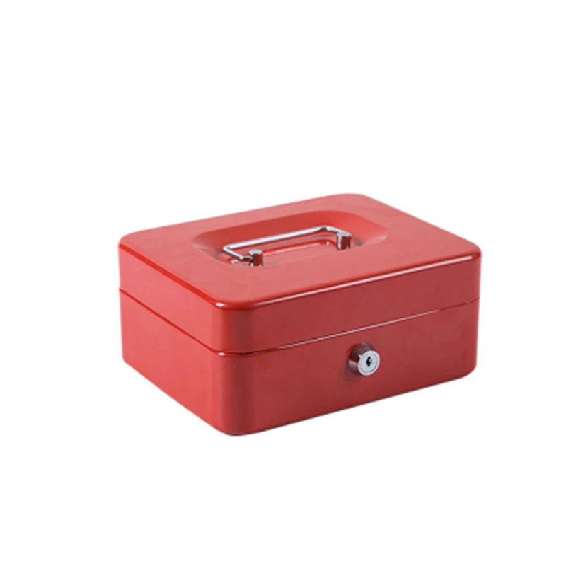 

Portable Steel Petty Lock Cash Box Lockable Security Safe Box Durable Steel With 2 Keys And Compartment Tray For Home Office M