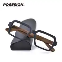 Posesion ไม้ผู้ชายผู้หญิงกรอบแว่นตา Square Prescription Optical แว่นตากรอบแว่นตาชาย oculos de grau