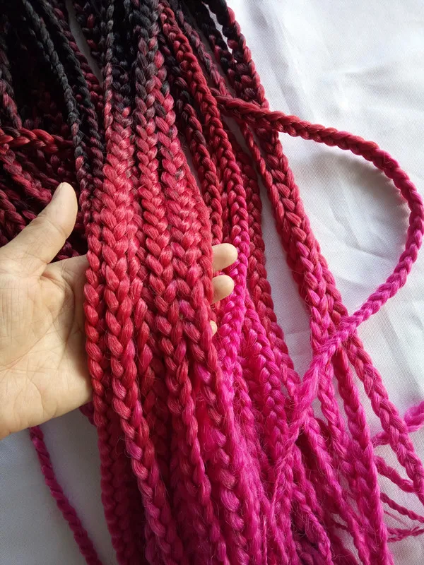 Ombre Box Braiding Hair Extensions High Temperature Crochet Box Braids ...