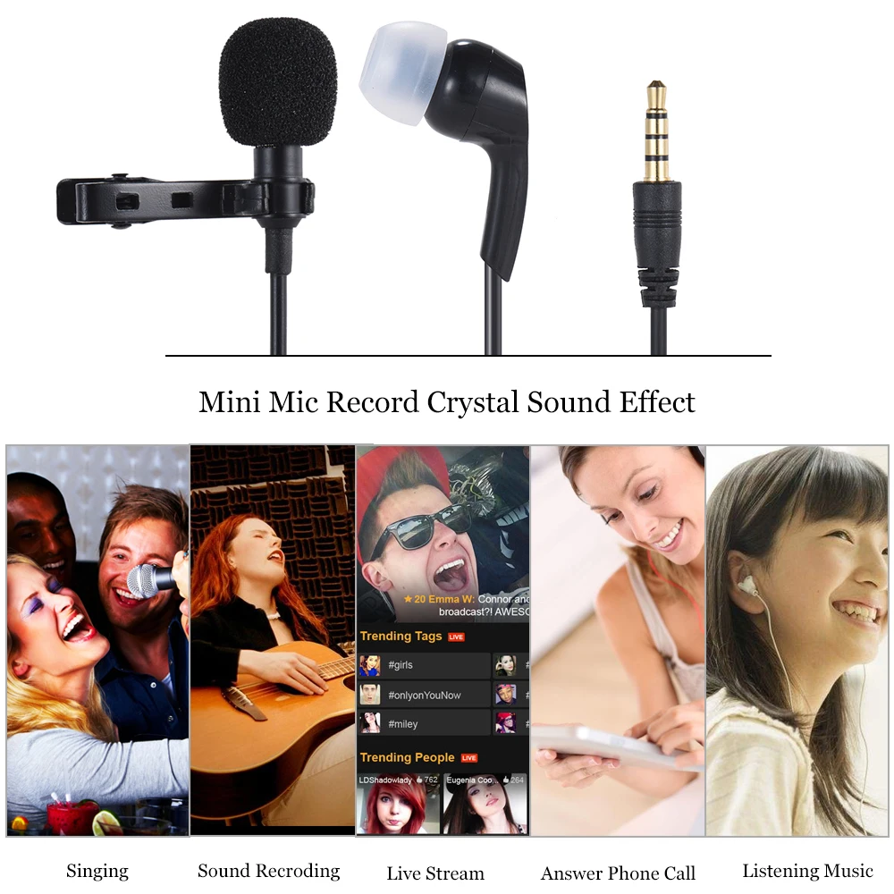Конденсаторный микрофон Andoer 360 дюйма разъем 3 5 мм|mini condenser|microphone miclavalier microphone |