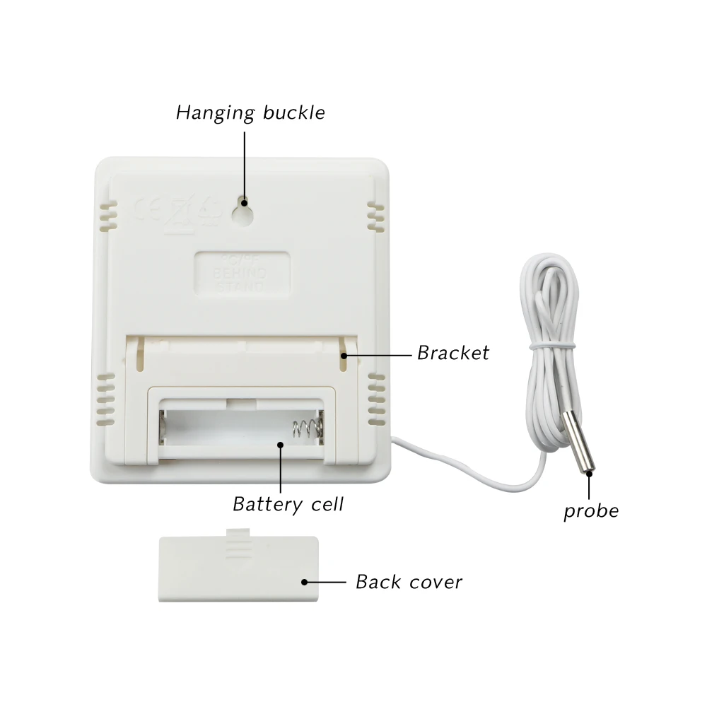 Многофункциональный Электрический цифровой ЖК-термометр, гигрометр, будильник, метеостанция, температура для комнатных, наружных ABS