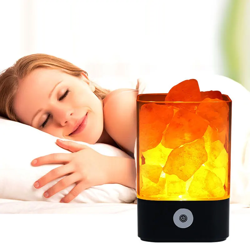 

USB Night Light Himalayan Crystal Rock Salt Lamp Air Purifier Night Lights Home Office Decor LB88