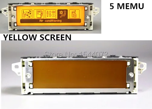 5 меню Желтый экран Поддержка USB Bluetooth кондиционер Дисплей монитор 12 pin для peugeot 307 407 408 citroen C4 C5