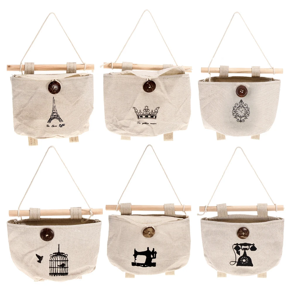 الجدار شنقا أكياس التخزين المنظم الكتان خزانة الأطفال غرفة المنظم الحقيبة للعب الكتب التجميل أشتات