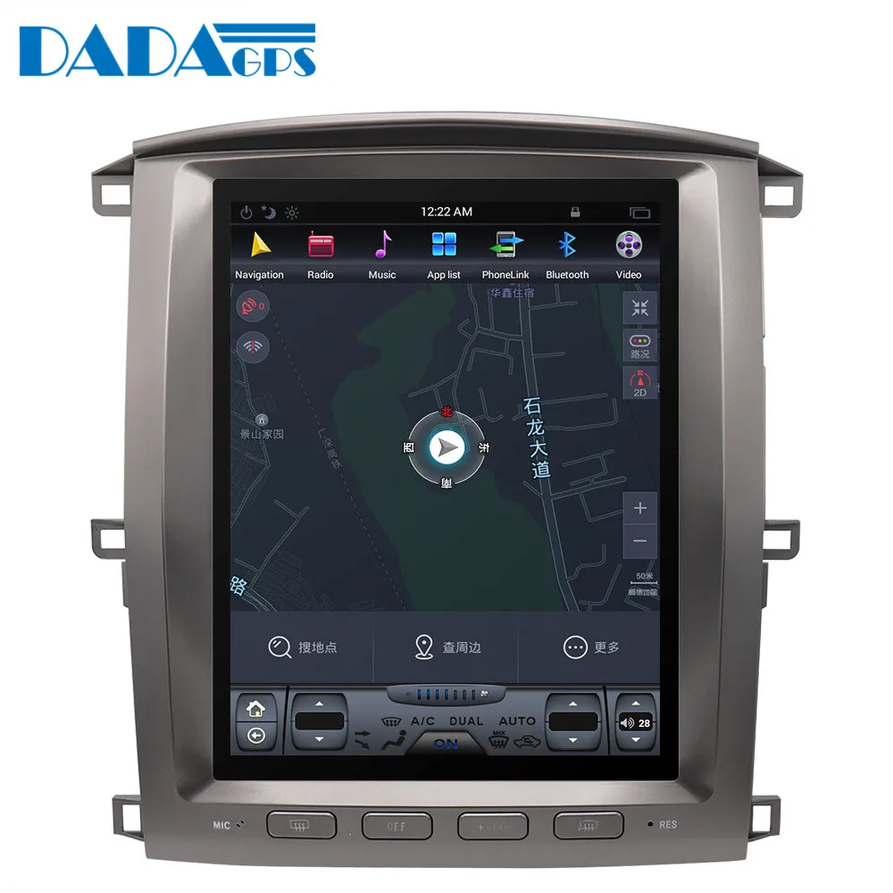 12," Tesla стиль Android 7,1 автомобильный Радио плеер стерео для lexus LX470 2002-2007 gps Карта Навигация автомобиля мультимедиа аудио 4G 3g