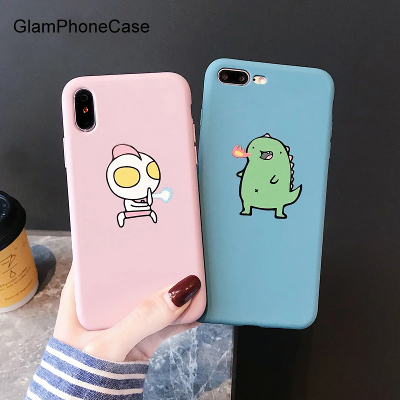

GlamPhoneCase Cute Cartoon Couple Phone Case For iPhone XS Max XR XS X 7/8 Plus 6/6S Plus Soft Ultra-thin Back Cover Capa