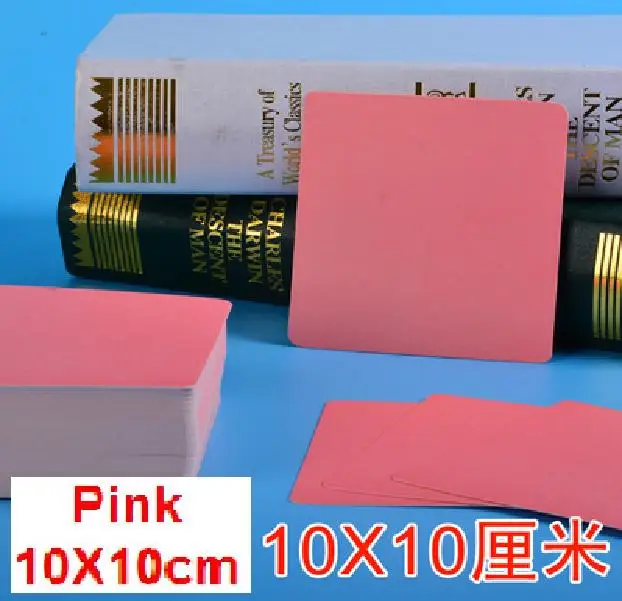 200 шт красочные пустые Дневник для рисования заметок карты памяти 5,4X9 см - Цвет: Pink 10X10cm