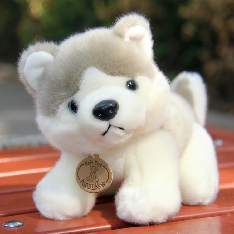 

high quality plush husky dog toy small gray husky dog doll gift about 21cm