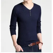 Мужской свитер, повседневный пуловер с v-образным вырезом, Мужская Осенняя тонкая рубашка с длинным рукавом, мужские свитера, вязаные топы m-xxxxl
