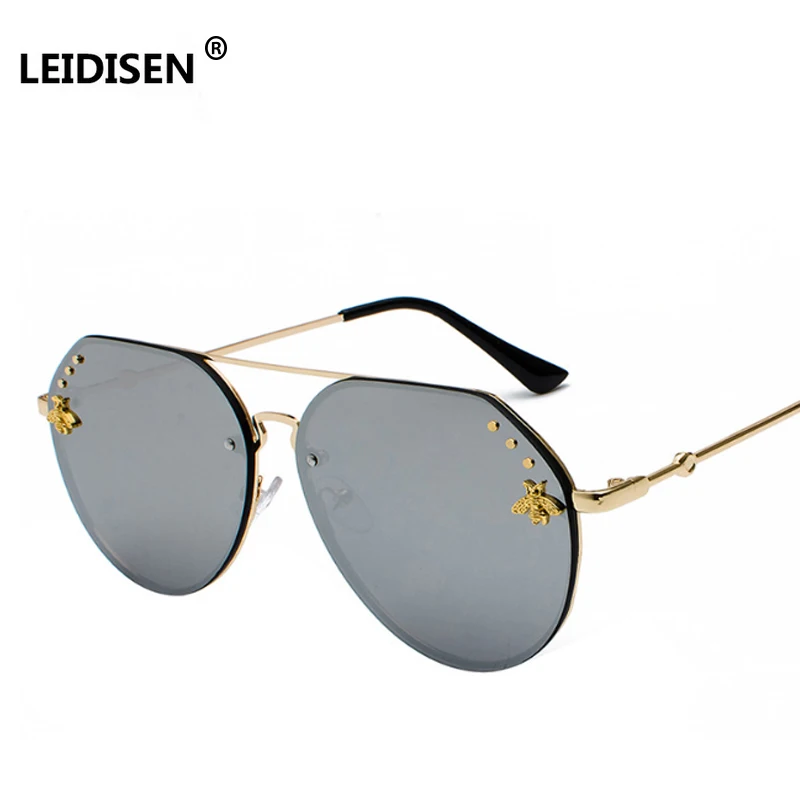 LEIDISEN, Винтажные Солнцезащитные очки пилота, женские, Роскошные, золотистые, пчелиные оттенки, UV400, итальянский бренд, очки, дизайнерские, модные, женские очки