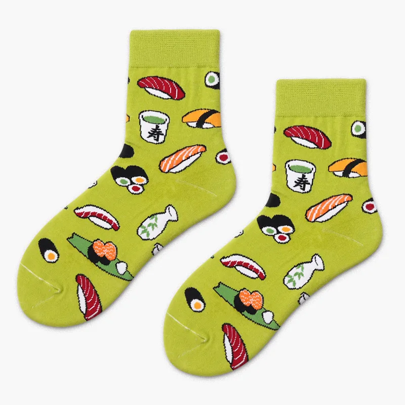 gold toe socks for women [WPLOIKJD]Funny Creative Harajuku Sushi Cartoon Design Socks Japanese Crew Socks Women Novelty Life Mujer Calcetines Sokken slipper socks women